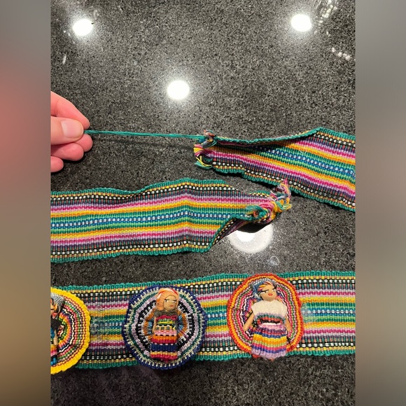 Vintage Traditional Striped Belt Strap Textile Mayan Guatemala Worry Dolls - Picture 10 of 12